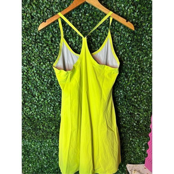 Outdoor Voices The Exercise Dress Shorts Skort Racerback Neon Yellow Size Small - Picture 2 of 5